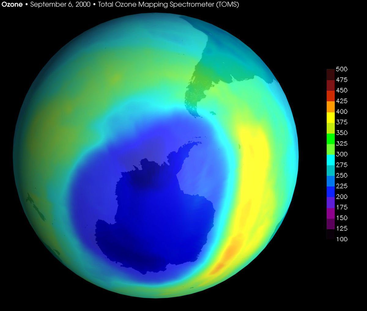 1200px Largest ever Ozone hole sept2000 with scale