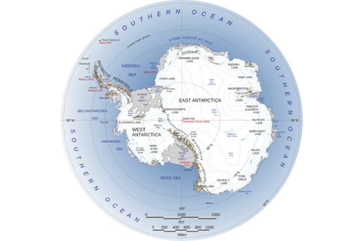 Mapa de la Antartida